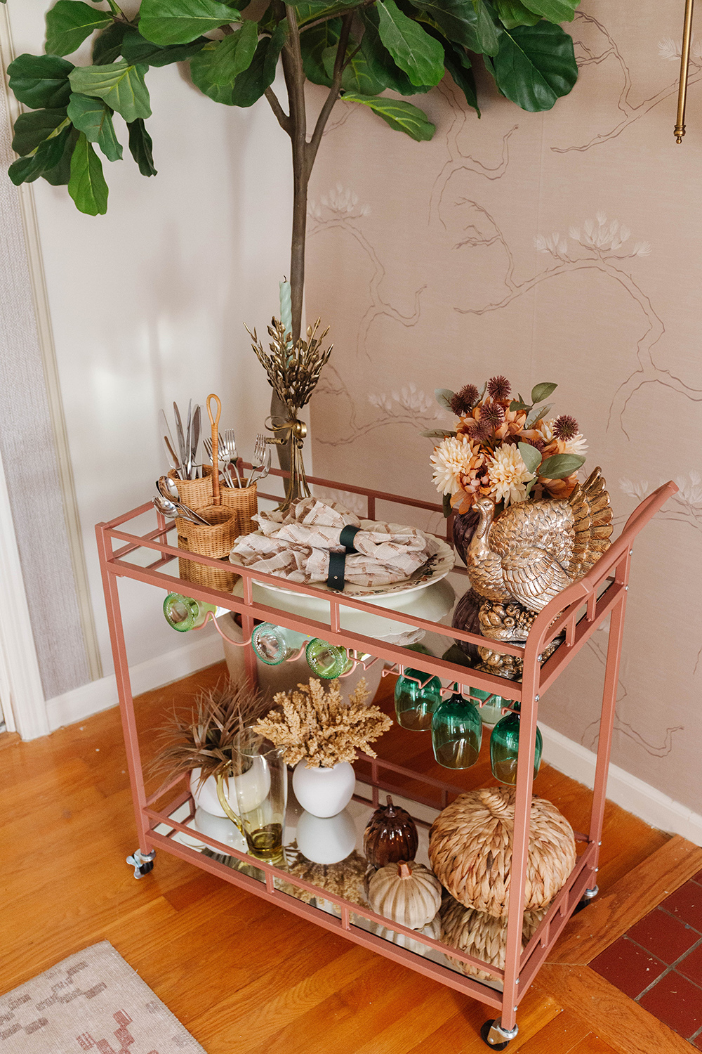 How To Style A Bar Cart For Thanksgiving